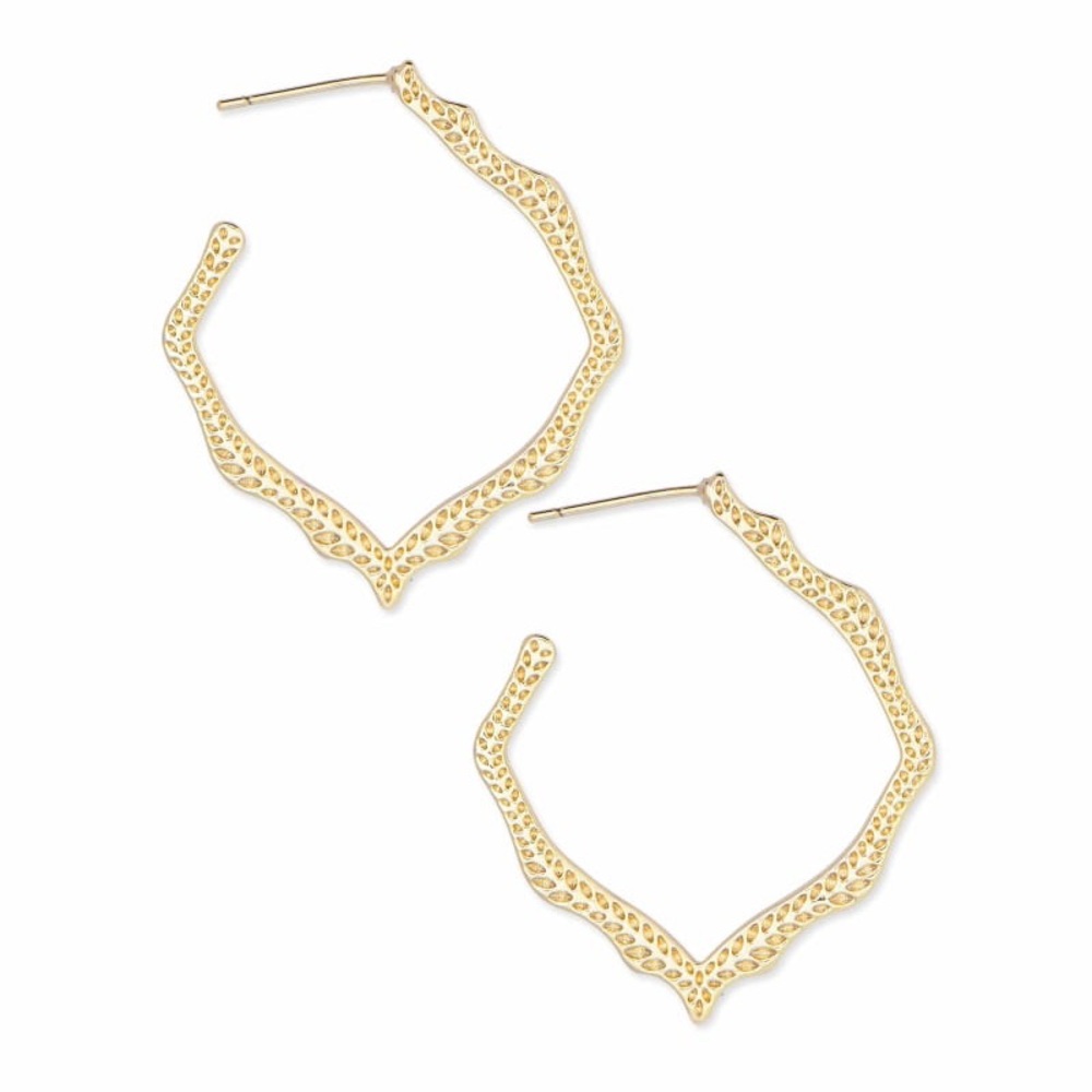 KENDRA SCOTT Miku Hoop Earrings in Gold w/ Jewelry Pouch